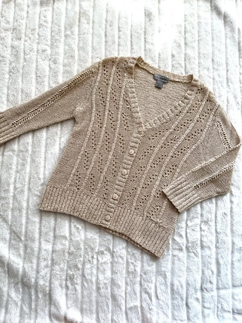 Vintage Designers Originals Studio Sweater Cardigan (Natural) L - Picture 4 of 15